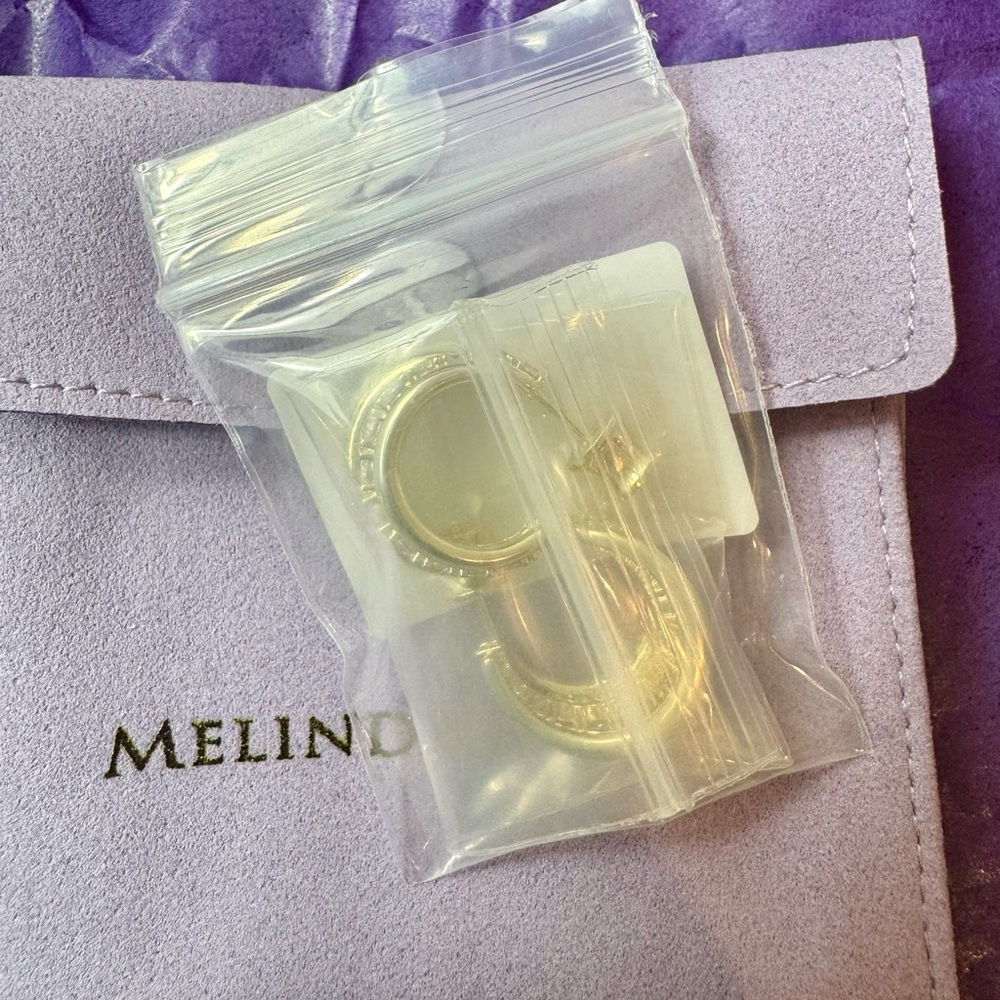 Melinda Maria Gold and Diamondettes Hoop Earrings - Picture 4 of 9